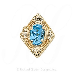 GS190 BT - 14 Karat Gold Blue Topaz Slide 